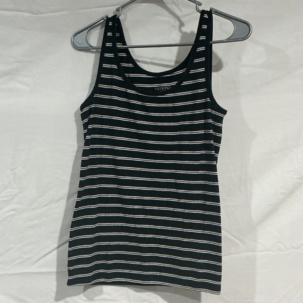 Merona Striped Tank Top in Black and White